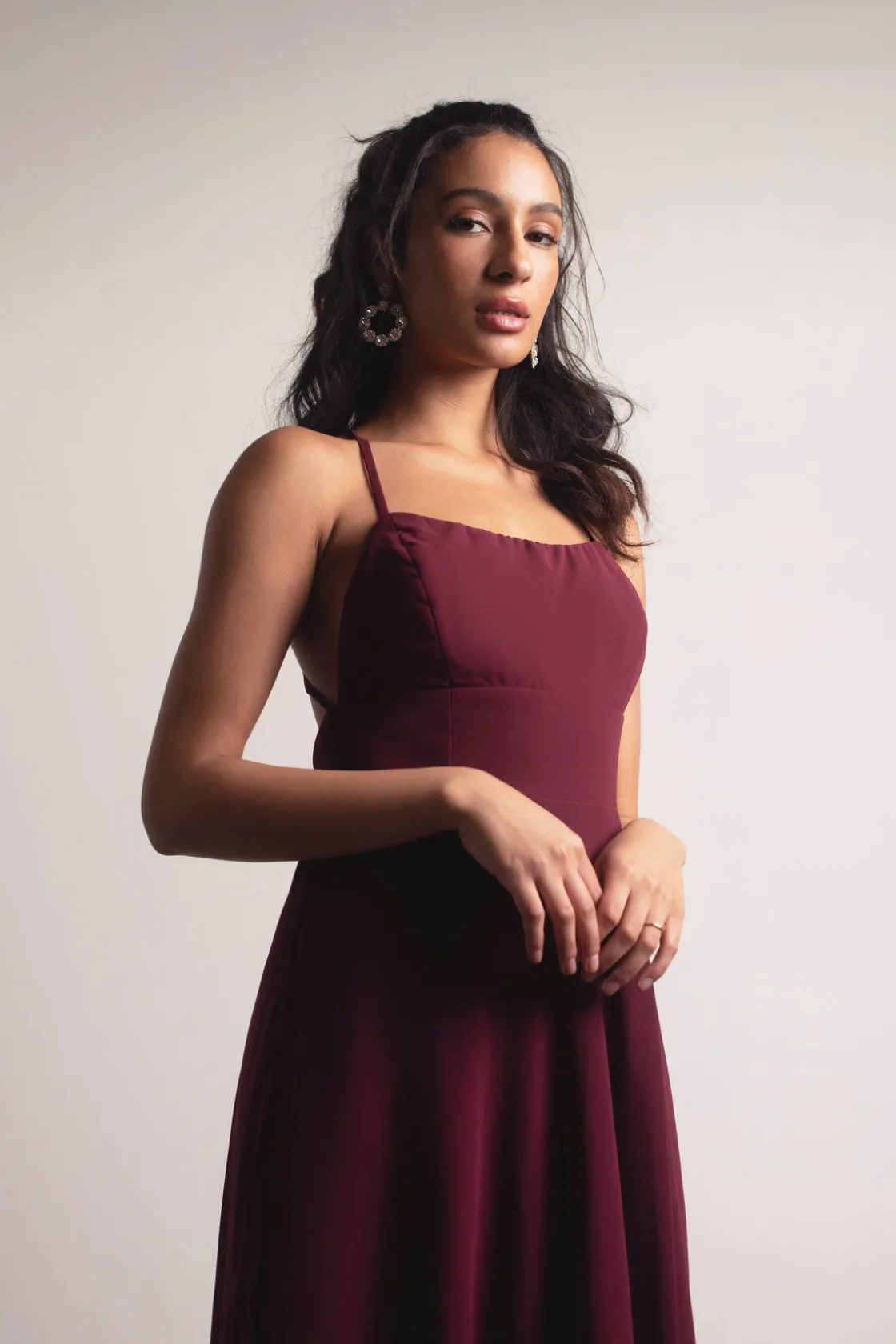 Tobi Know You Love Me High Slit Empire Maxi Dress - Ivory