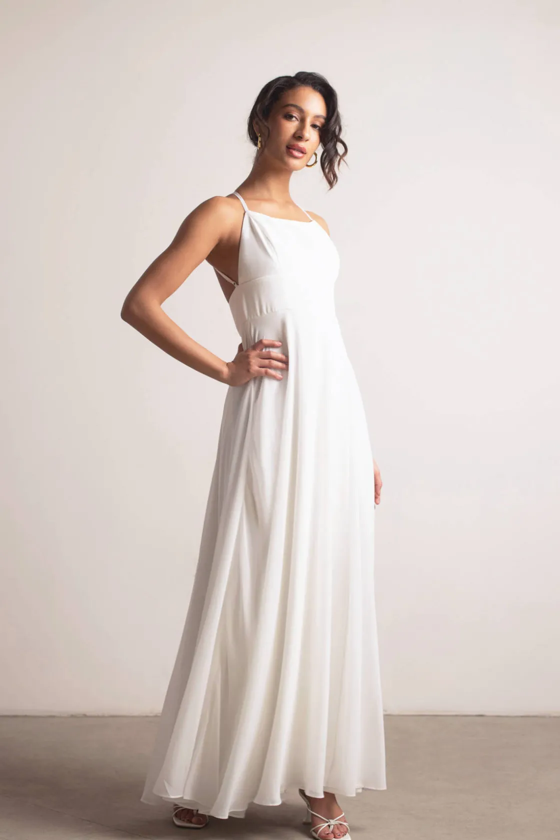 Tobi Know You Love Me High Slit Empire Maxi Dress - Ivory