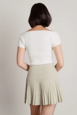 Tobi Kobe Pleated Mini Skirt - Sage