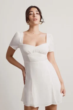 Tobi Kore Chiffon Sweetheart Cutout Skater Dress
