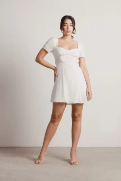 Tobi Kore Chiffon Sweetheart Cutout Skater Dress