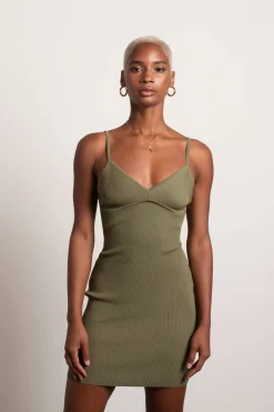 Tobi Kourtney Ribbed Bustier Mini Dress -