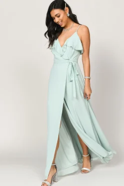 Tobi Kristen Ruffle Wrap Maxi Dress - Black