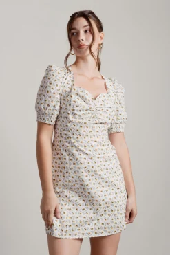 Tobi Kylaa Puff Sleeve Skater Mini Dress -
