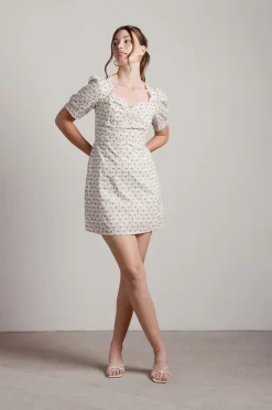 Tobi Kylaa Puff Sleeve Skater Mini Dress -