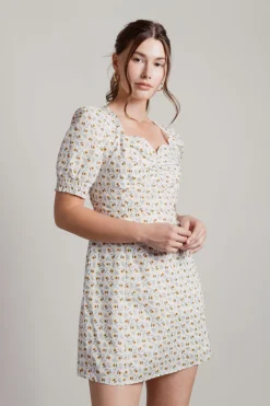 Tobi Kylaa Puff Sleeve Skater Mini Dress -