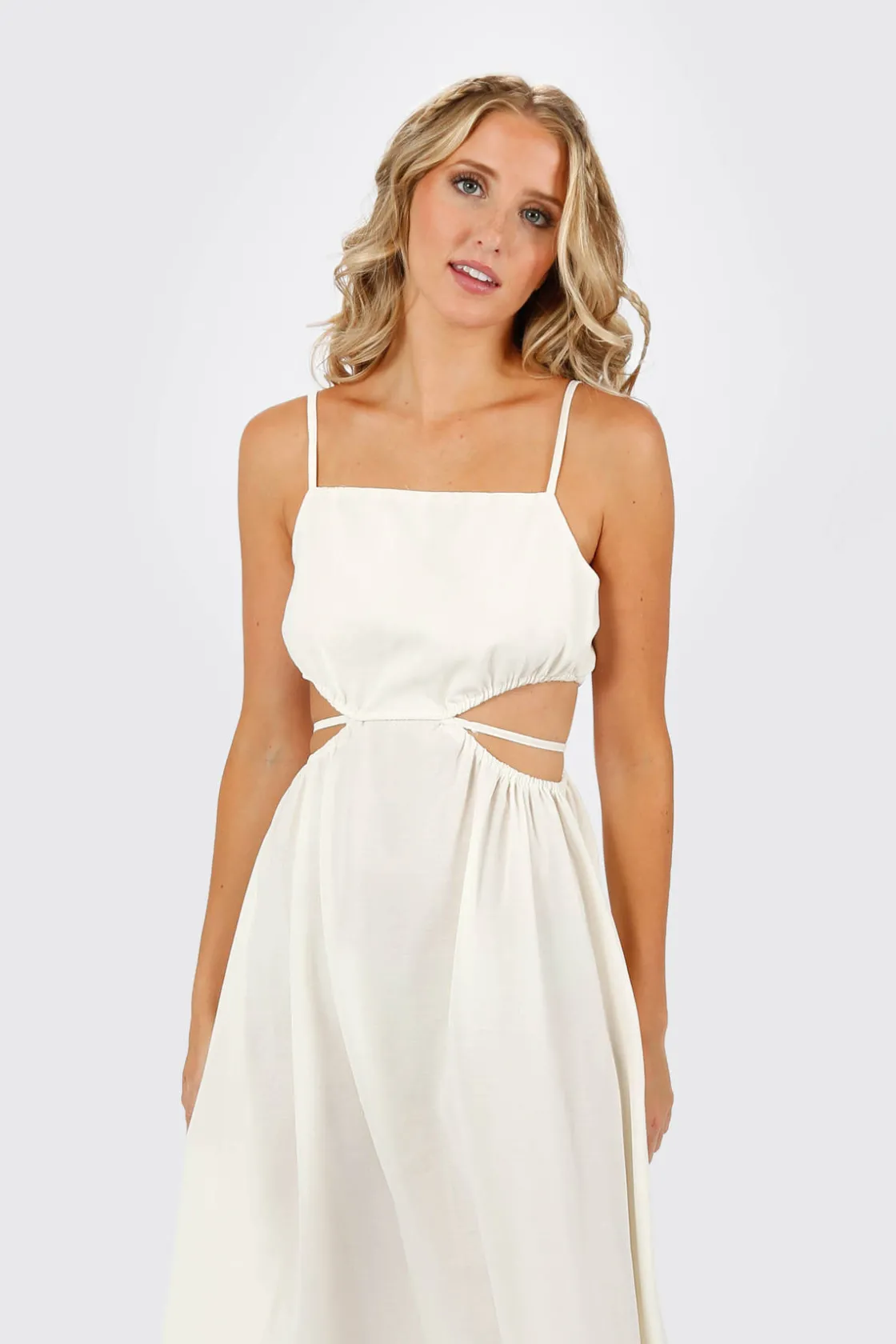 Tobi Kylee Square Neck Cutout Midi Dress -