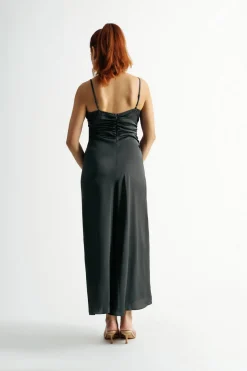 Tobi Kylie Ruched Slit Midi Dress -