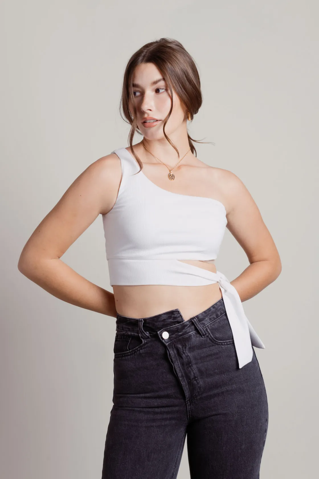 Tobi Ladies Night Crop Top - Light Blue