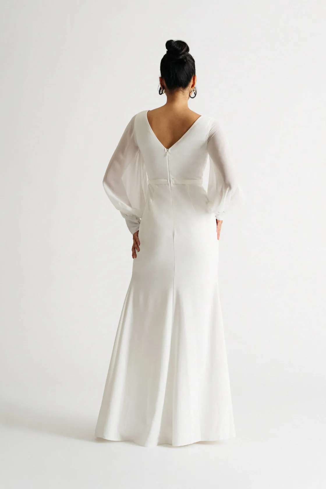 Tobi Ladies Only Sheer Long Sleeve Slit Maxi Dress