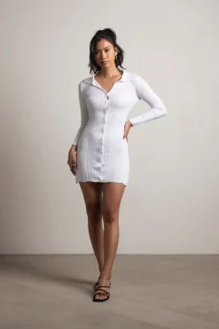 Tobi Last Call Long Sleeve Button Up Mini Dress -