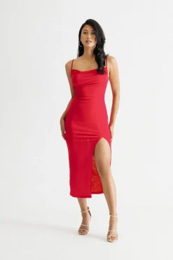 Tobi Last Dance Slit Bodycon Midi Dress - Black