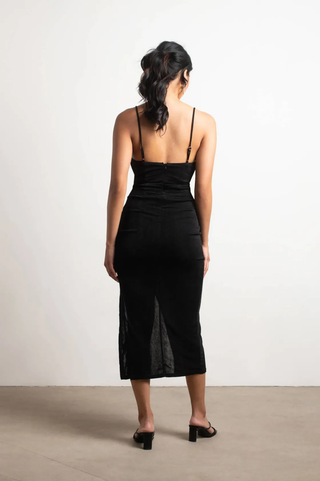 Tobi Last Dance Slit Bodycon Midi Dress - Black
