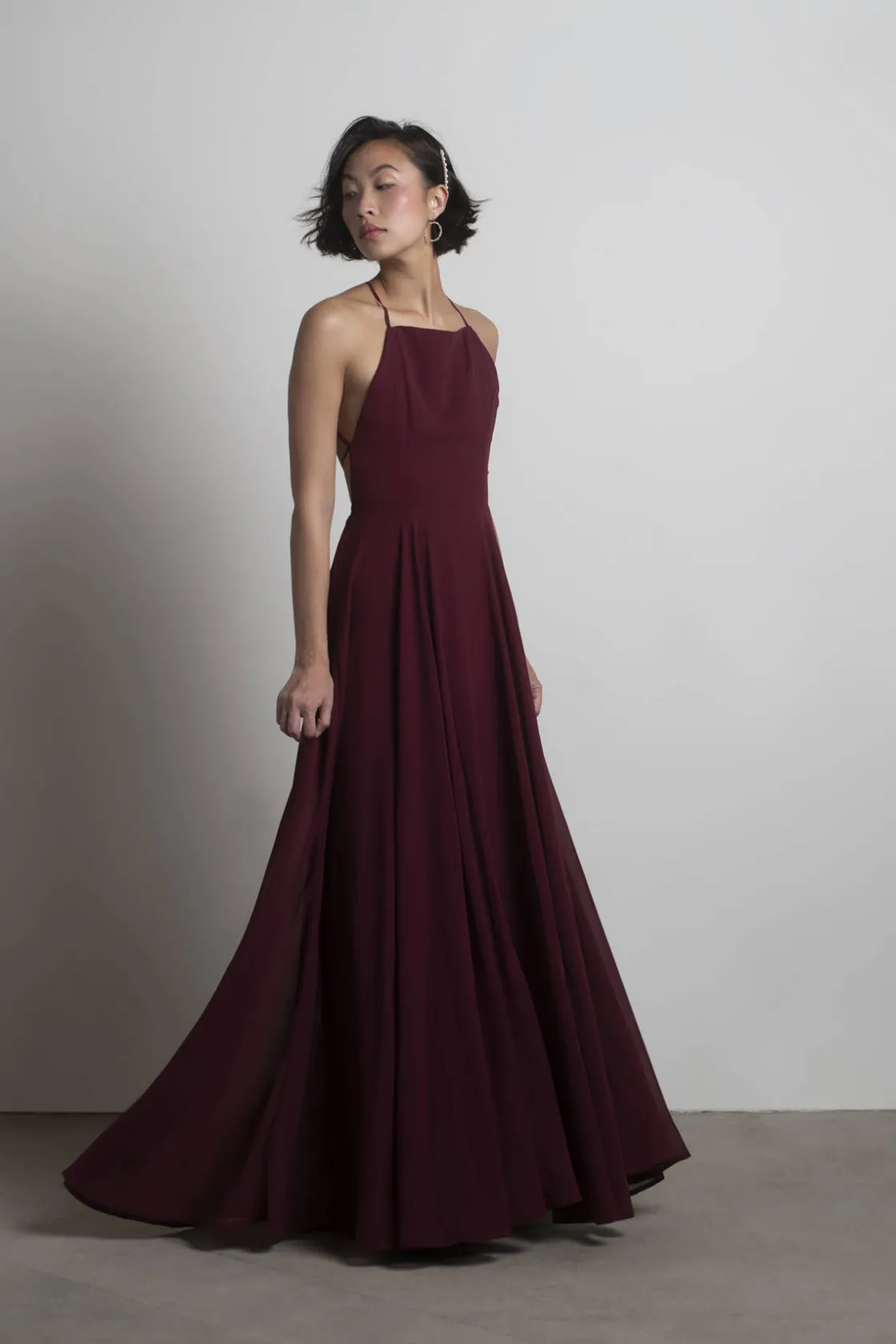 Tobi Last Touch Halter Cross Back Maxi Dress - Navy