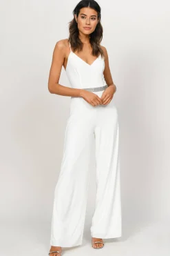 Tobi Late Night Cross Back Jumpsuit - White