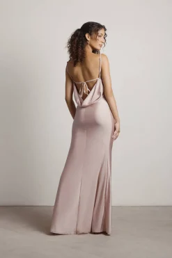 Tobi Late Nights Open Back High Slit Maxi Dress - Black