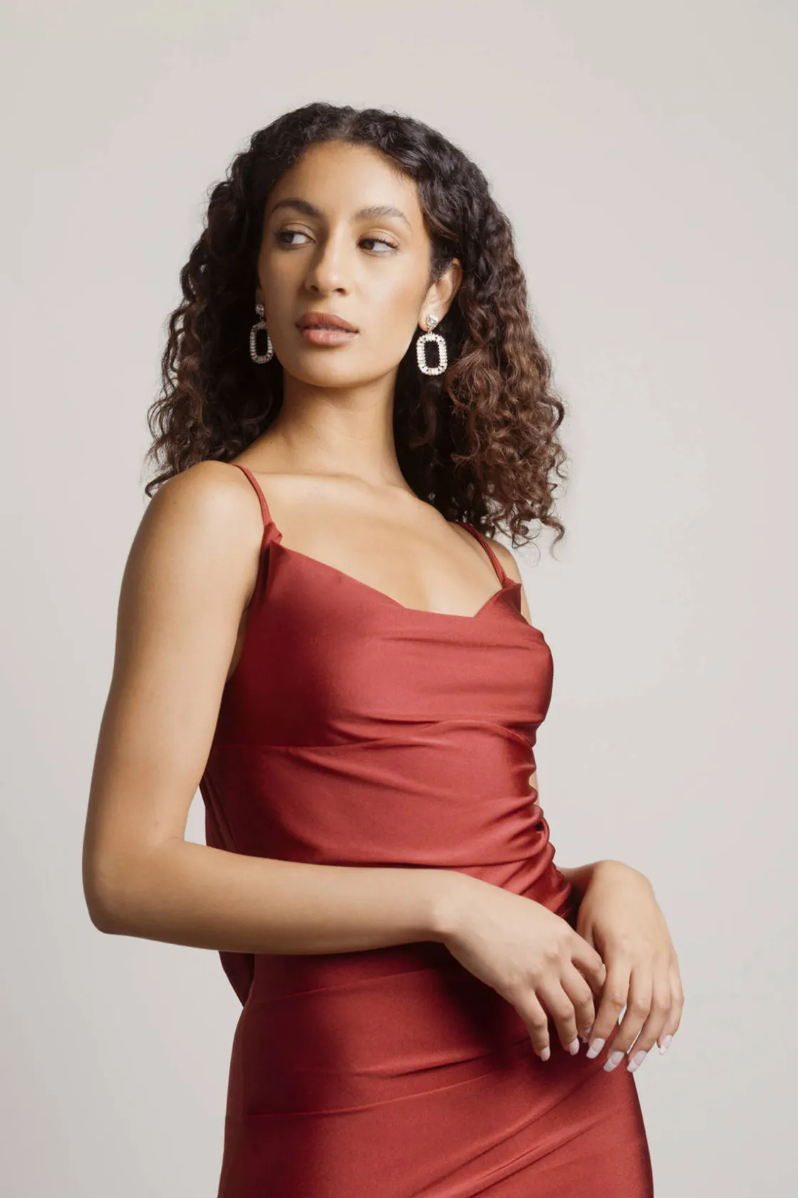 Tobi Late Nights Open Back High Slit Maxi Dress - Black