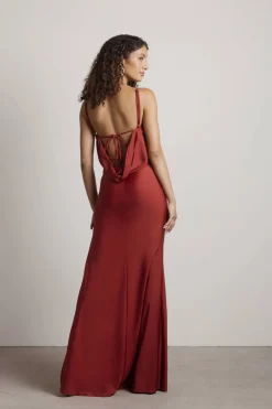 Tobi Late Nights Open Back High Slit Maxi Dress - Black