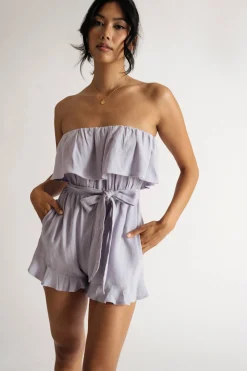 Tobi Lauren Strapless Romper - Lavender