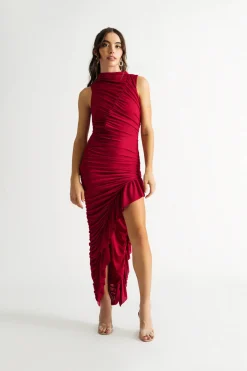 Tobi Lavin Shir Asymmetrical Slit Bodycon Dress