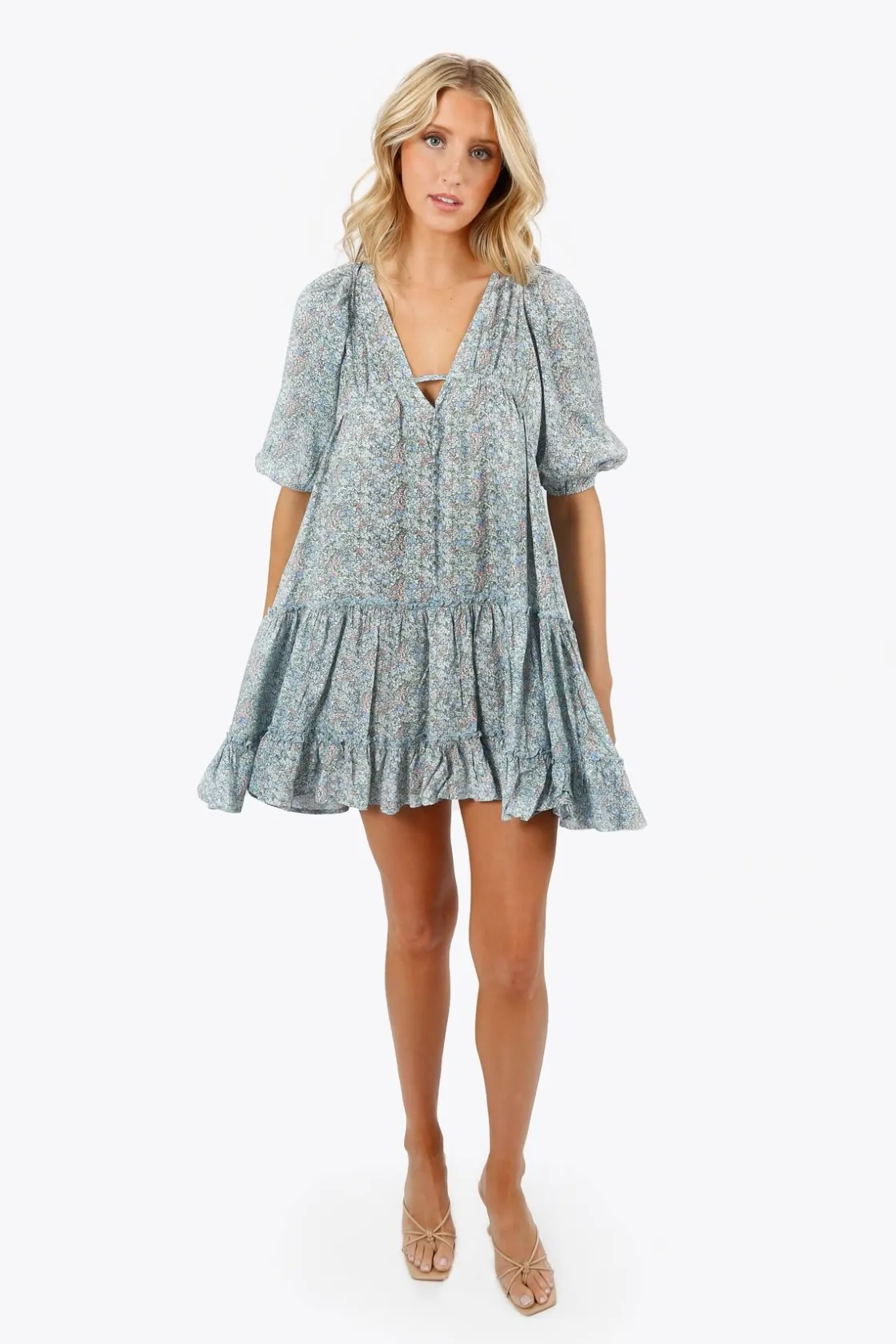 Tobi Layne Floral Tiered Mini Dress -