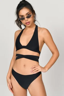 Tobi Lean Close Halter Monokini - Dark Rose
