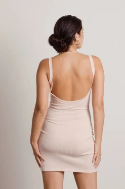 Tobi Leave It To Me Backless Bodycon Mini Dress - Light Pink