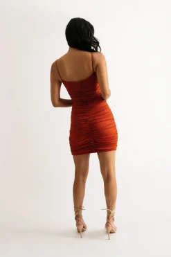Tobi Let Me Go Ruched Bodycon Mini Dress - Teal