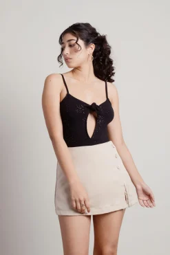 Tobi Let Me Shine Front Tie Bodysuit -