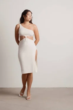 Tobi Lexi Cutout High Slit Midi Dress - Brown