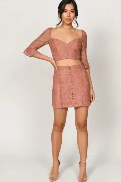 Tobi Lexy Lace Mini Skirt - Sienna