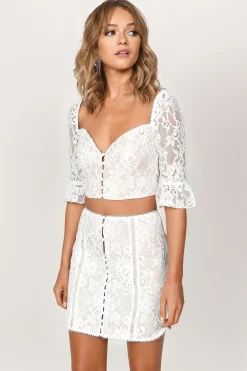 Tobi Lexy Lace Mini Skirt - Sienna