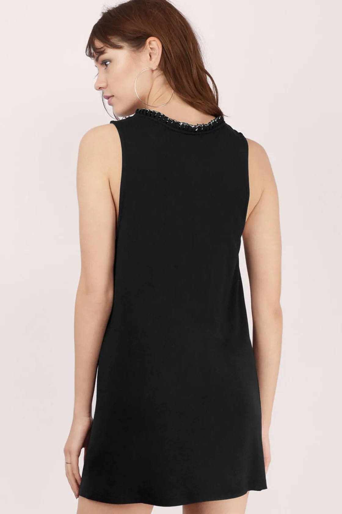 Tobi Link It Up Sleeveless Shift Mini Dress - Cream