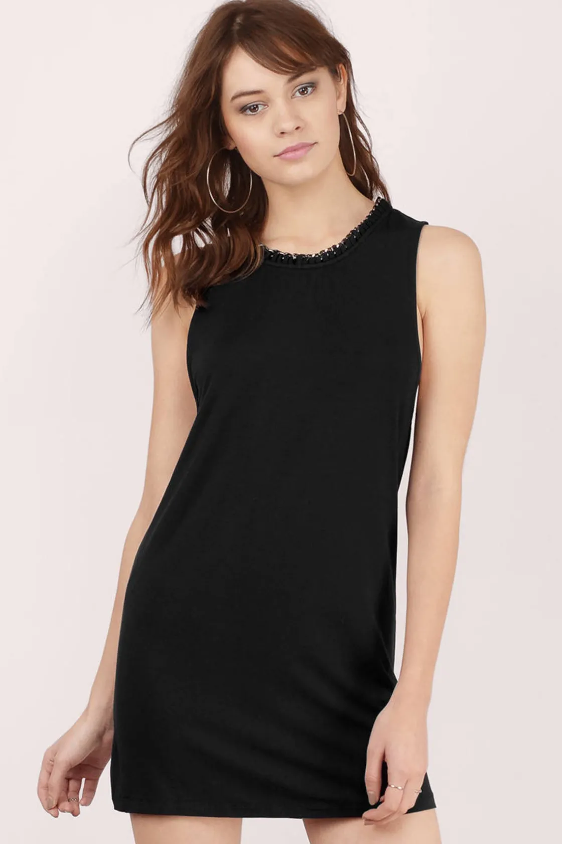 Tobi Link It Up Sleeveless Shift Mini Dress - Cream