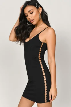 Tobi Lisa Side O-Ring Bodycon Mini Dress - Black