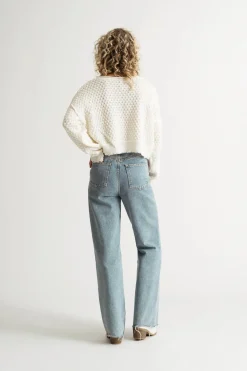 Tobi Little Secret Textured Sweater - Light Blue