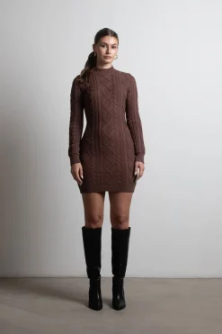 Tobi Look Back Backless Sweater Mini Dress - Stone