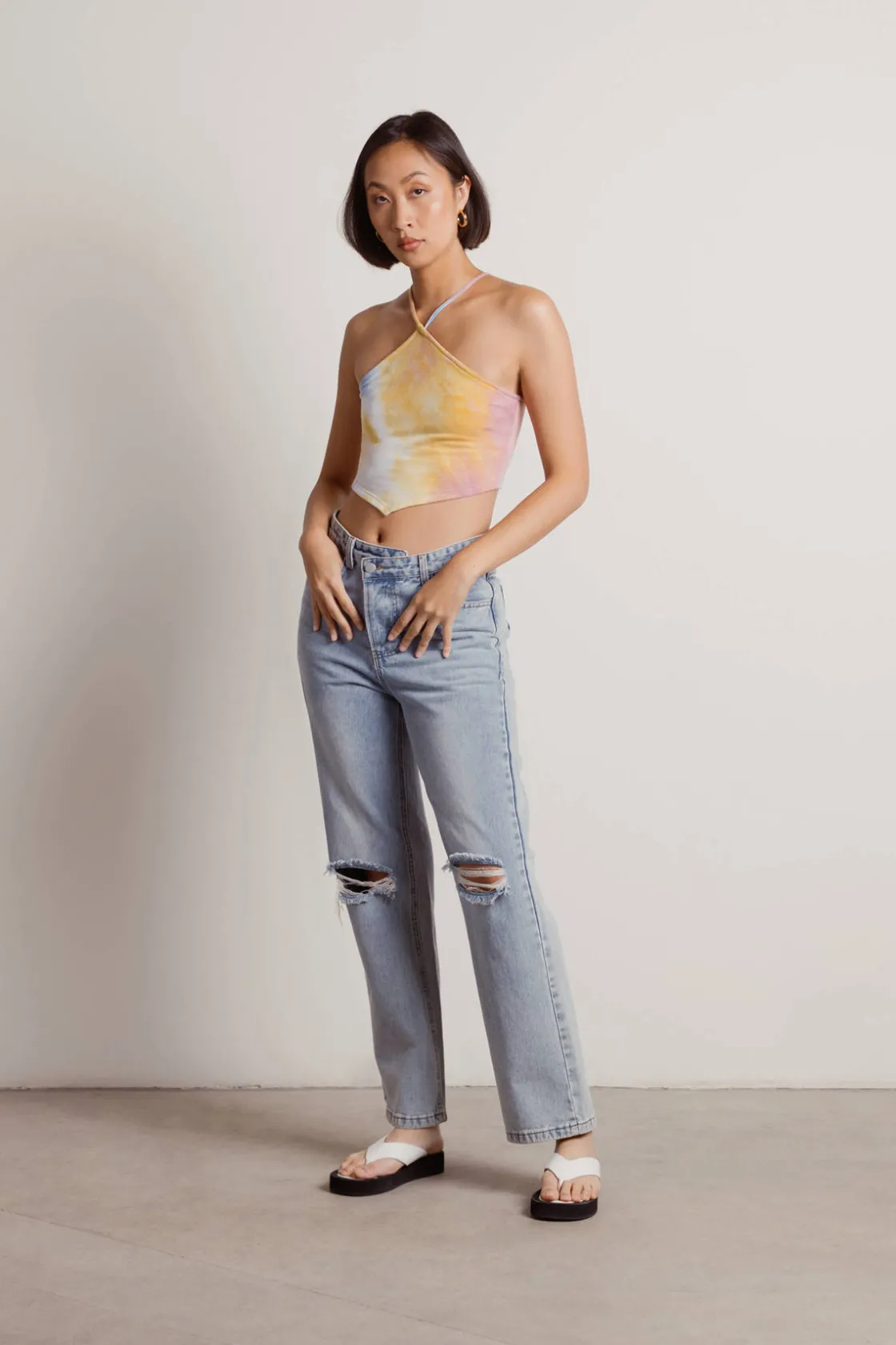 Tobi Look Over Here Crop Top - Rainbow