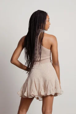 Tobi Look This Way Floral Mini Skirt - Natural