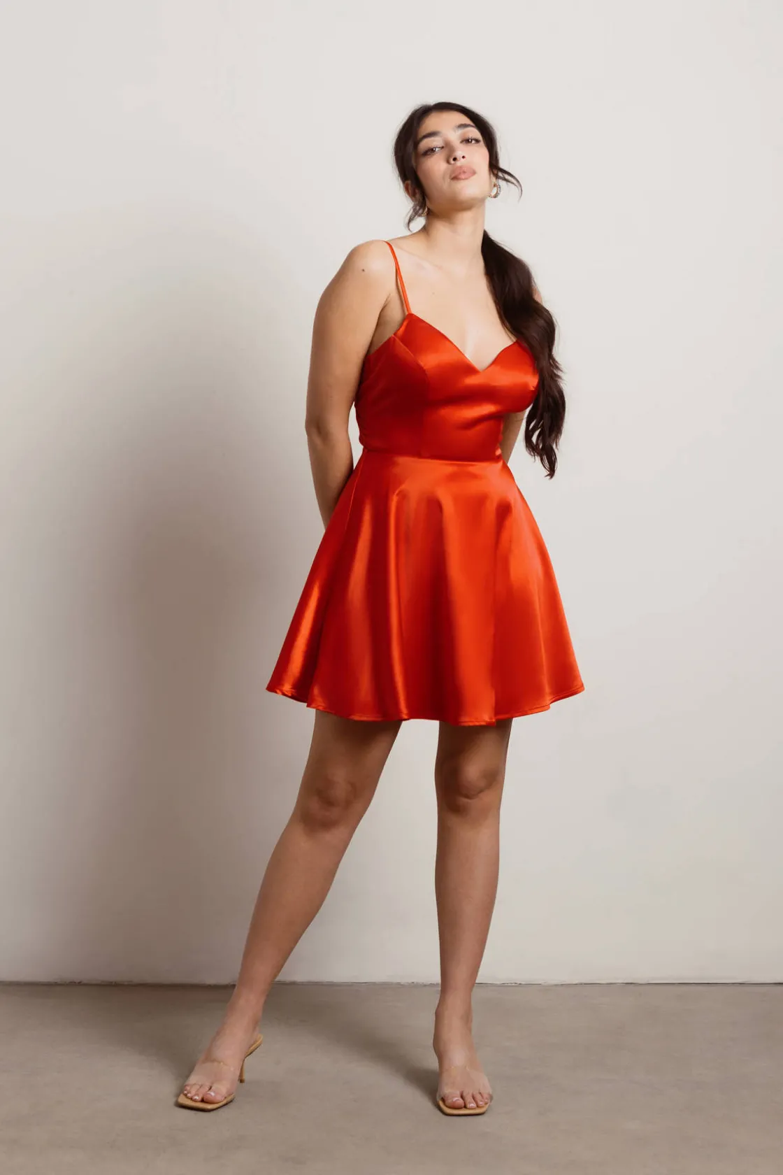Tobi Loraine Open Back Skater Mini Dress - Cream