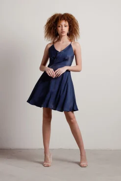 Tobi Lorena Cross Back Skater Mini Dress - White