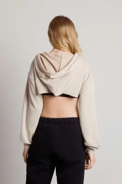 Tobi Lost And Found Cropped Hoodie - Heather Grey