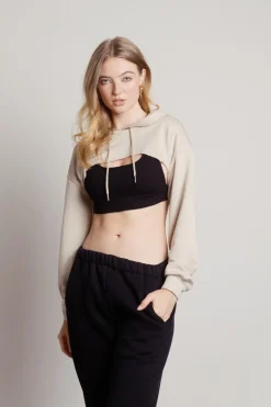 Tobi Lost And Found Cropped Hoodie - Heather Grey