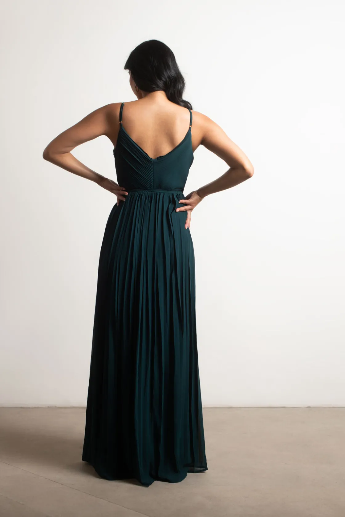 Tobi Love Galore Pleated Slit Maxi Dress - Light Blue