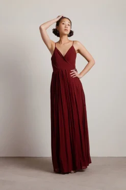 Tobi Love Galore Pleated Slit Maxi Dress - Light Blue