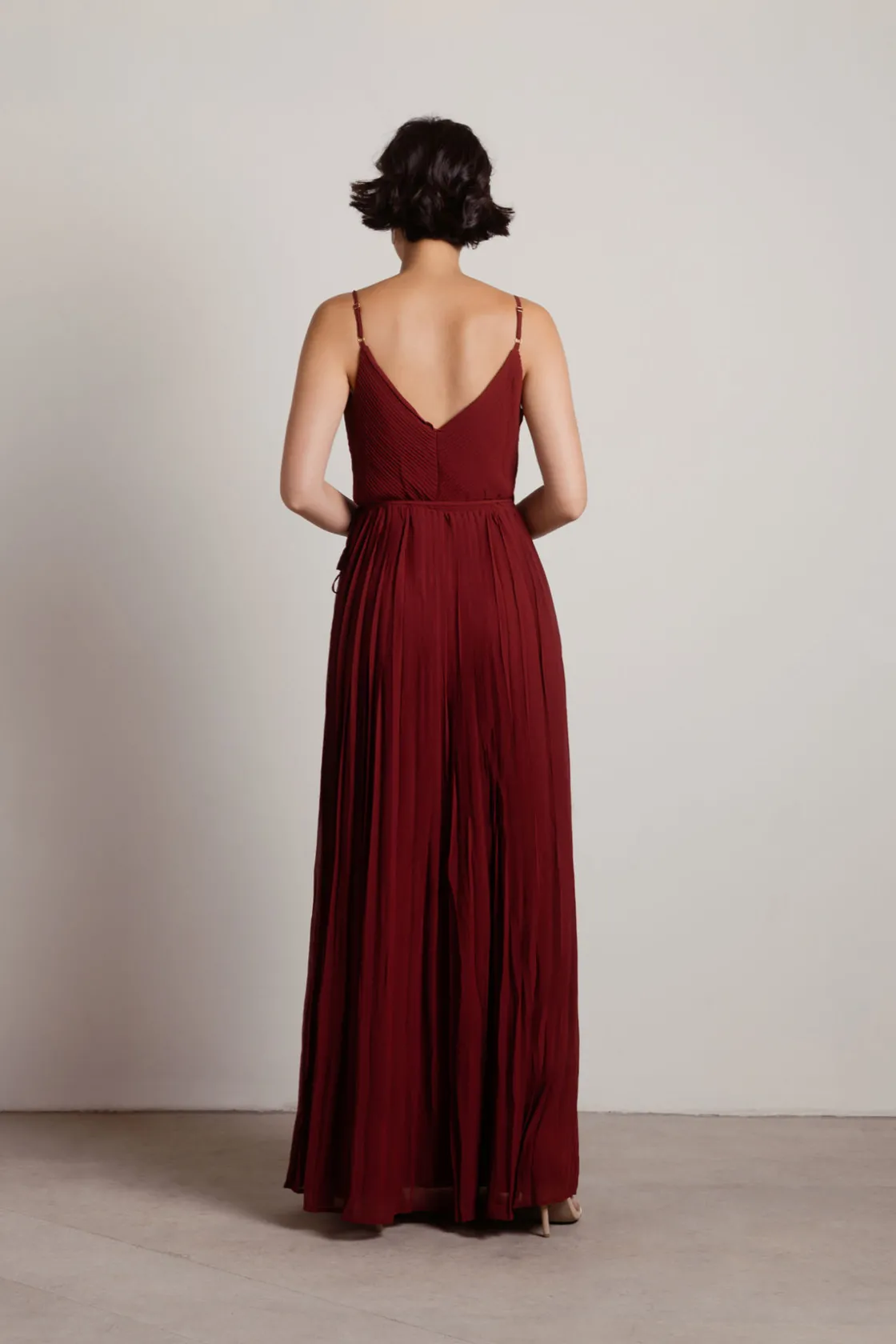 Tobi Love Galore Pleated Slit Maxi Dress - Light Blue