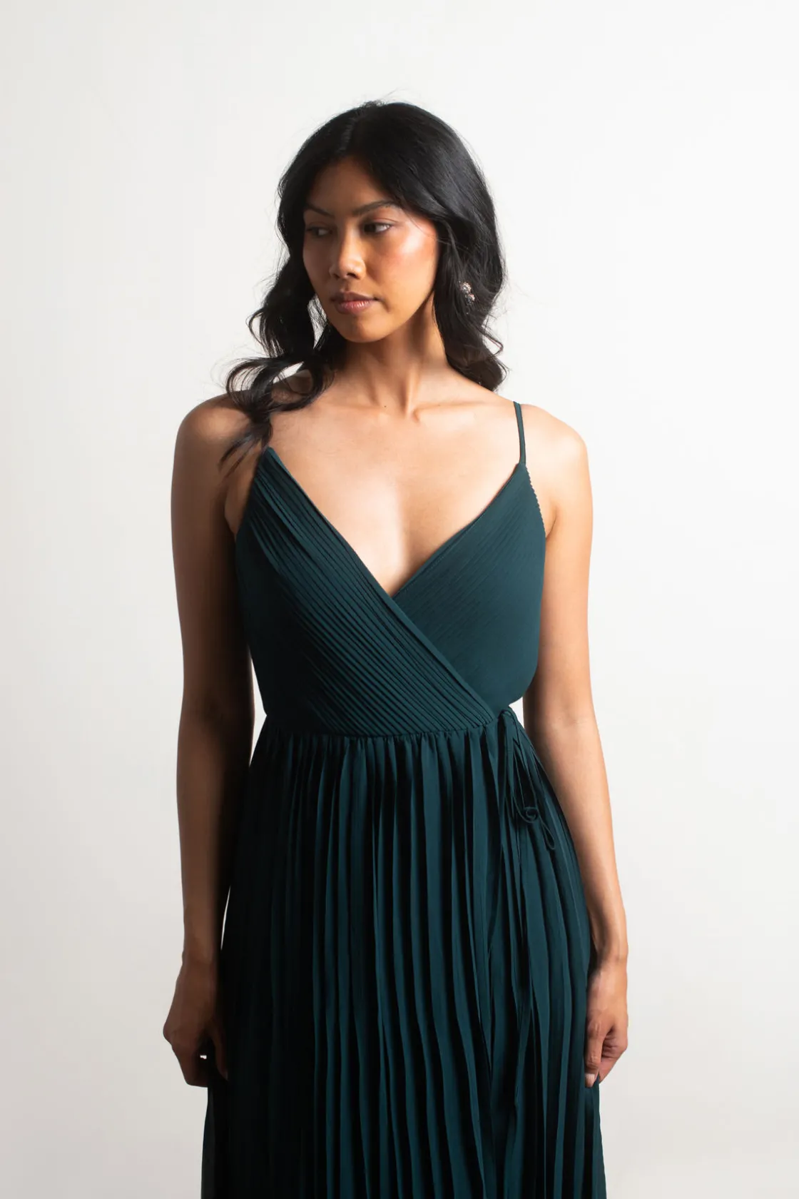 Tobi Love Galore Pleated Slit Maxi Dress - Light Blue