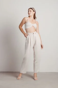 Tobi Love Me Right Linen Crop Top And Pants Set