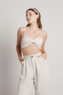 Tobi Love Me Right Linen Crop Top And Pants Set