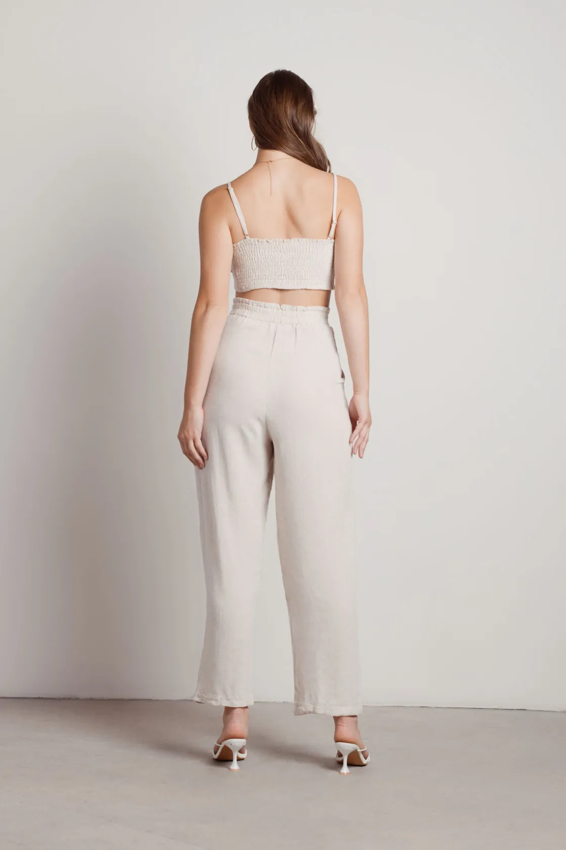 Tobi Love Me Right Linen Crop Top And Pants Set